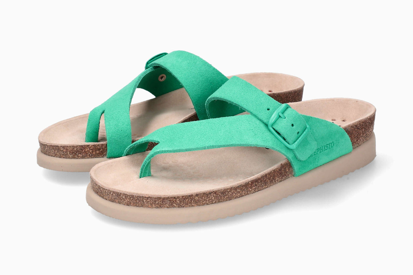 MEPHISTO Helen Brights - Green Velours sandal