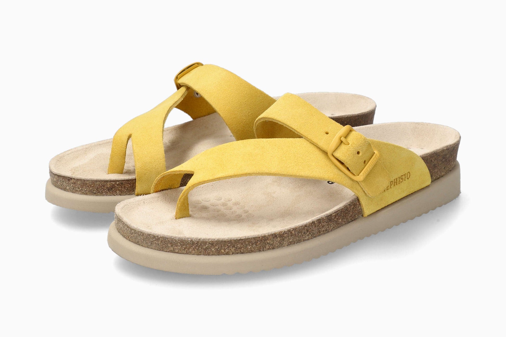 Helen Brights Mephisto Women's Sandals Yellow Velours Full Pair