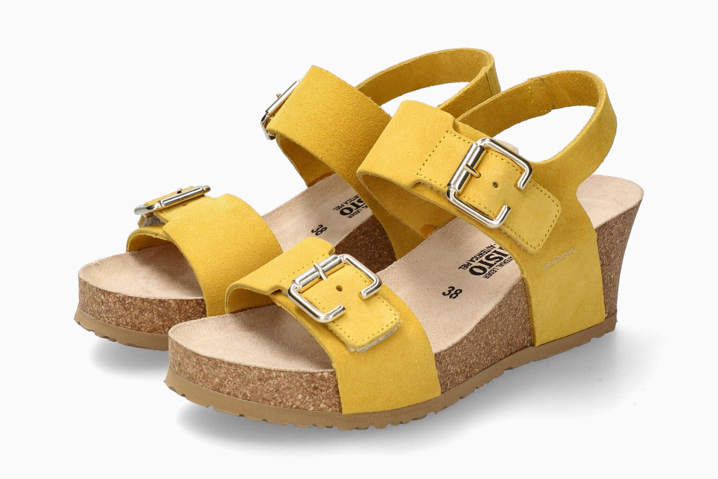 Lissandra Mephisto Women's Wedge Sandals Yellow Full Pair