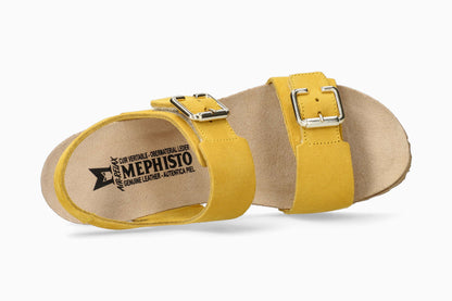 Lissandra Mephisto Women's Wedge Sandals Yellow Top