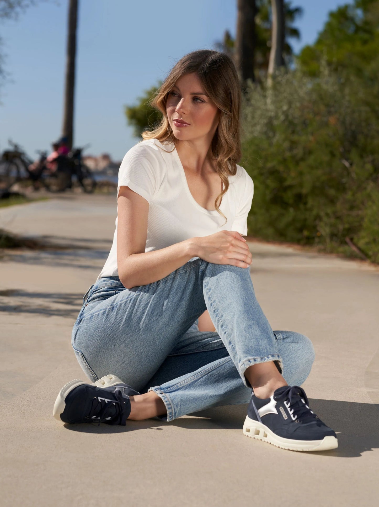 Mephisto Women's Sneaker Lorane Jeans Blue Lifestyle