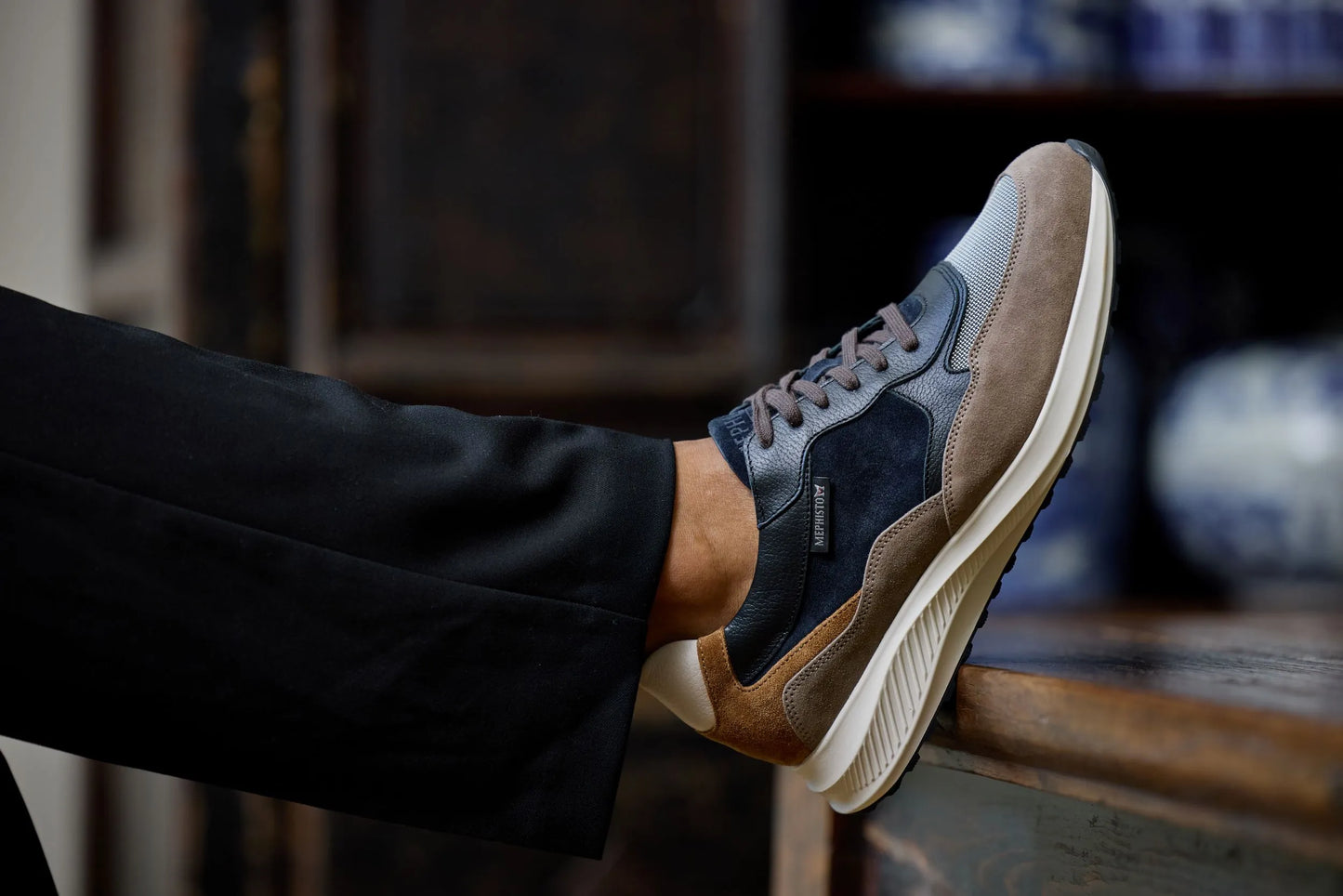 Mephisto Men's Sneaker Driss Warm Grey Lifestyle