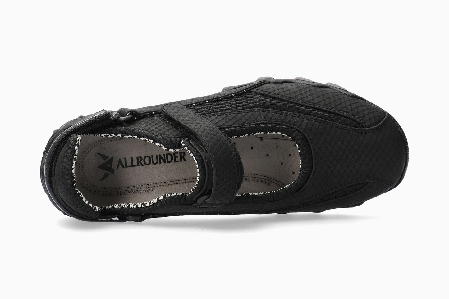 Allrounder Niro Solid Black Cornsnake Women's Shoe Top