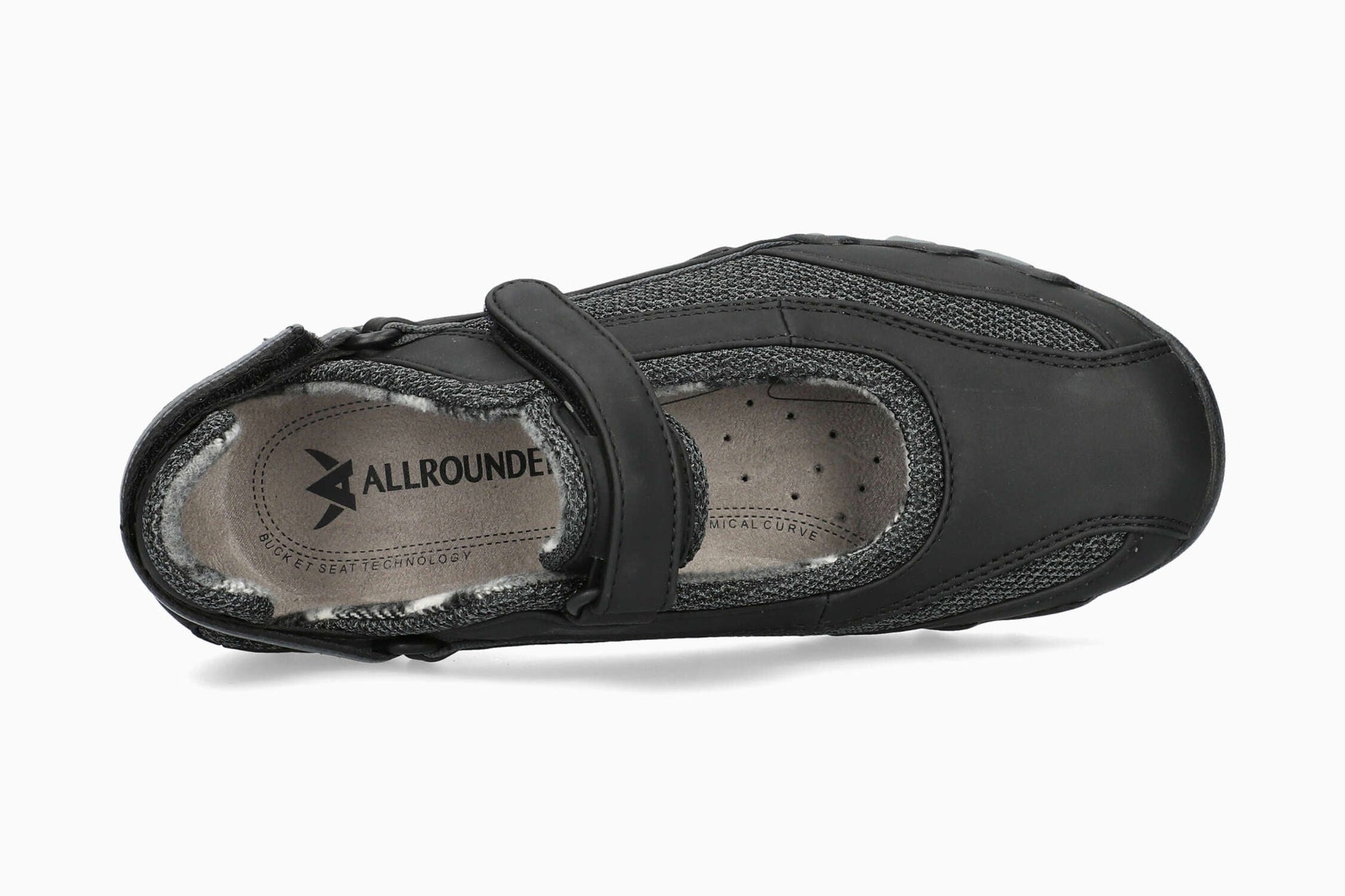 Allrounder Niro Solid Black Buck Women's Shoe Top