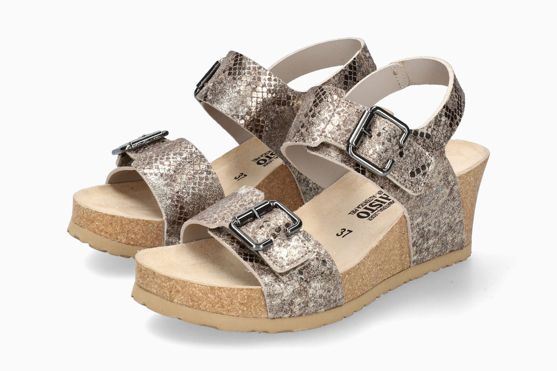 Lissandra Mephisto Women's Wedge Sandals Platinum Full Pair