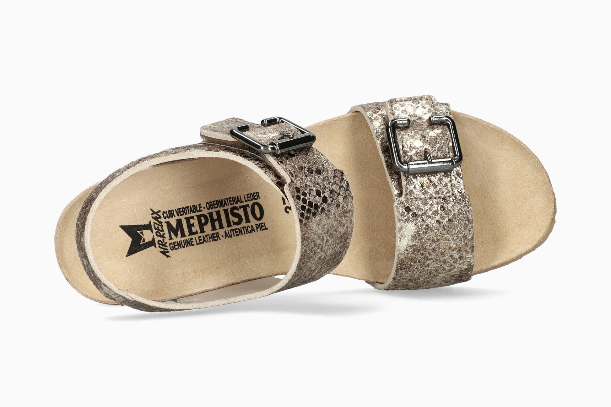 Lissandra Mephisto Women's Wedge Sandals Platinum Top