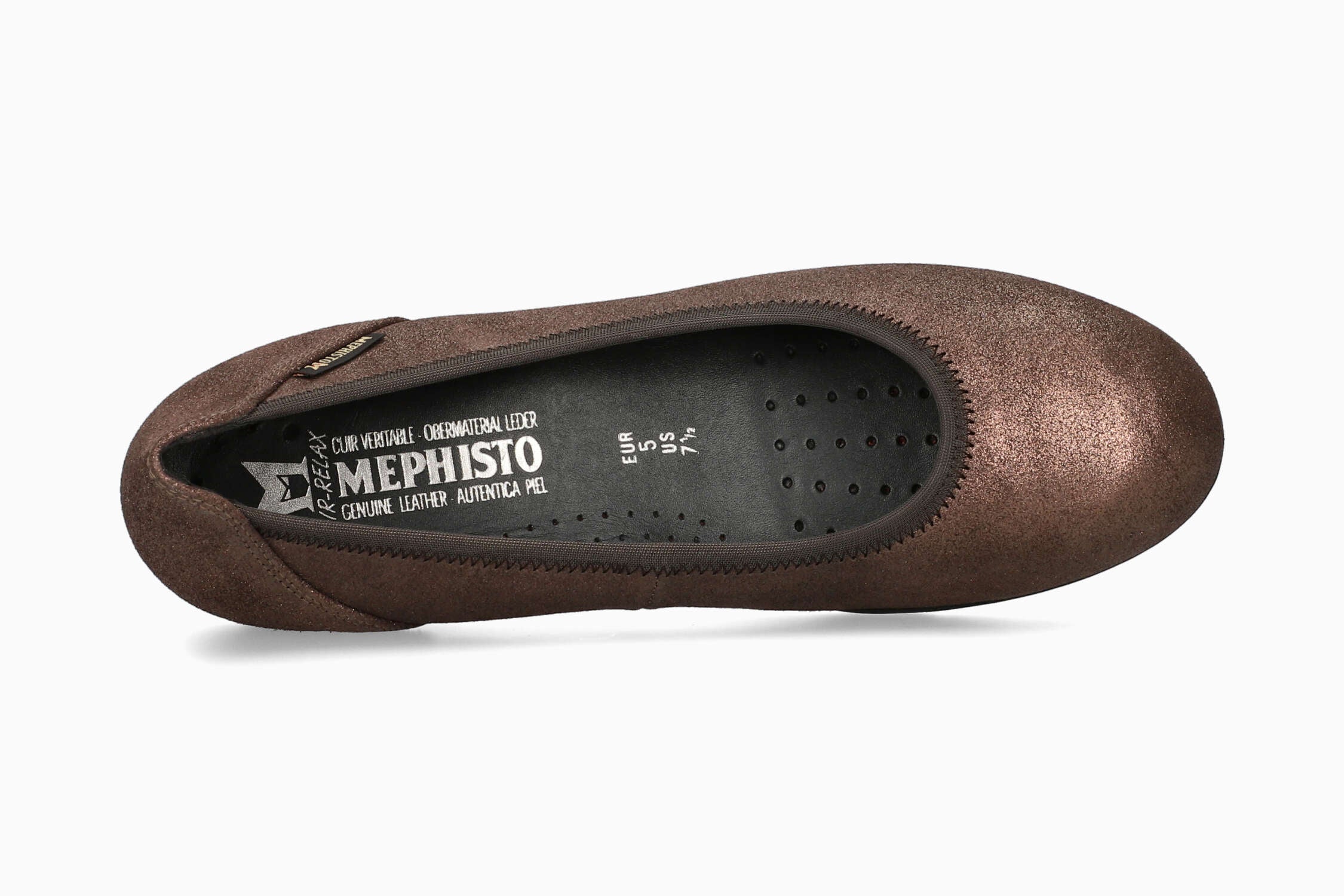 MEPHISTO EMILIE Women Ballerinas Brown Leather Pearly Effect Mephisto USA