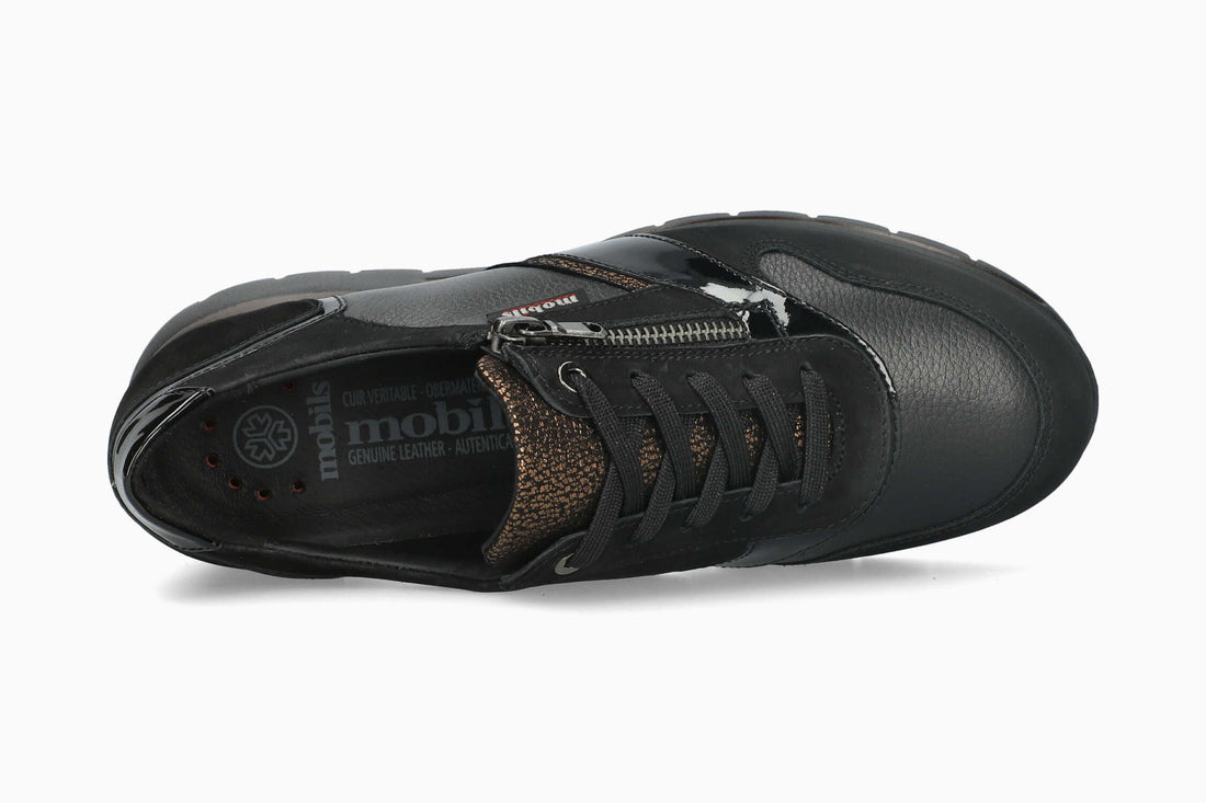 Mobils Women's Sneaker Ereen Black Nubuck Top