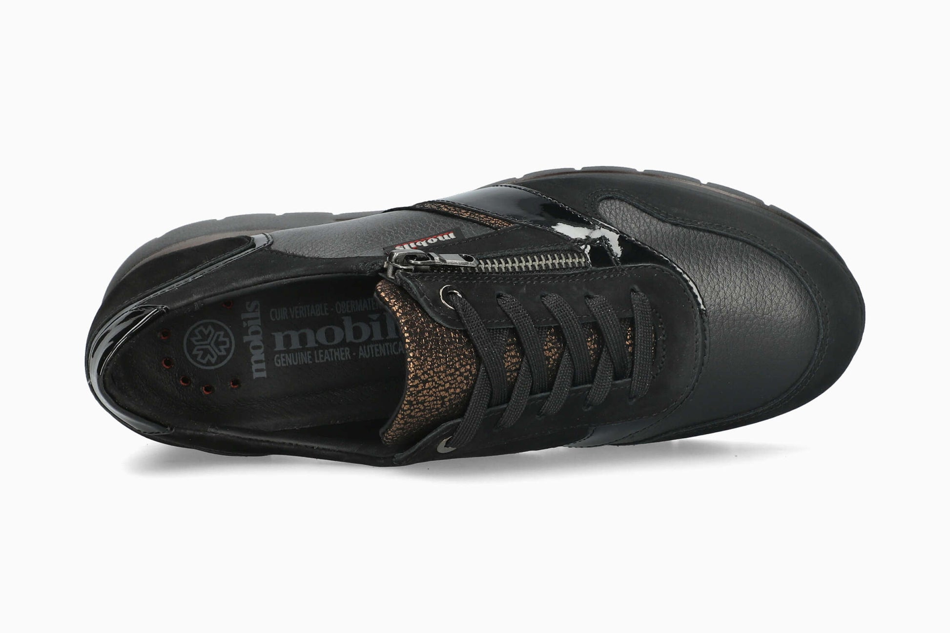 Mobils Women's Sneaker Ereen Black Nubuck Top