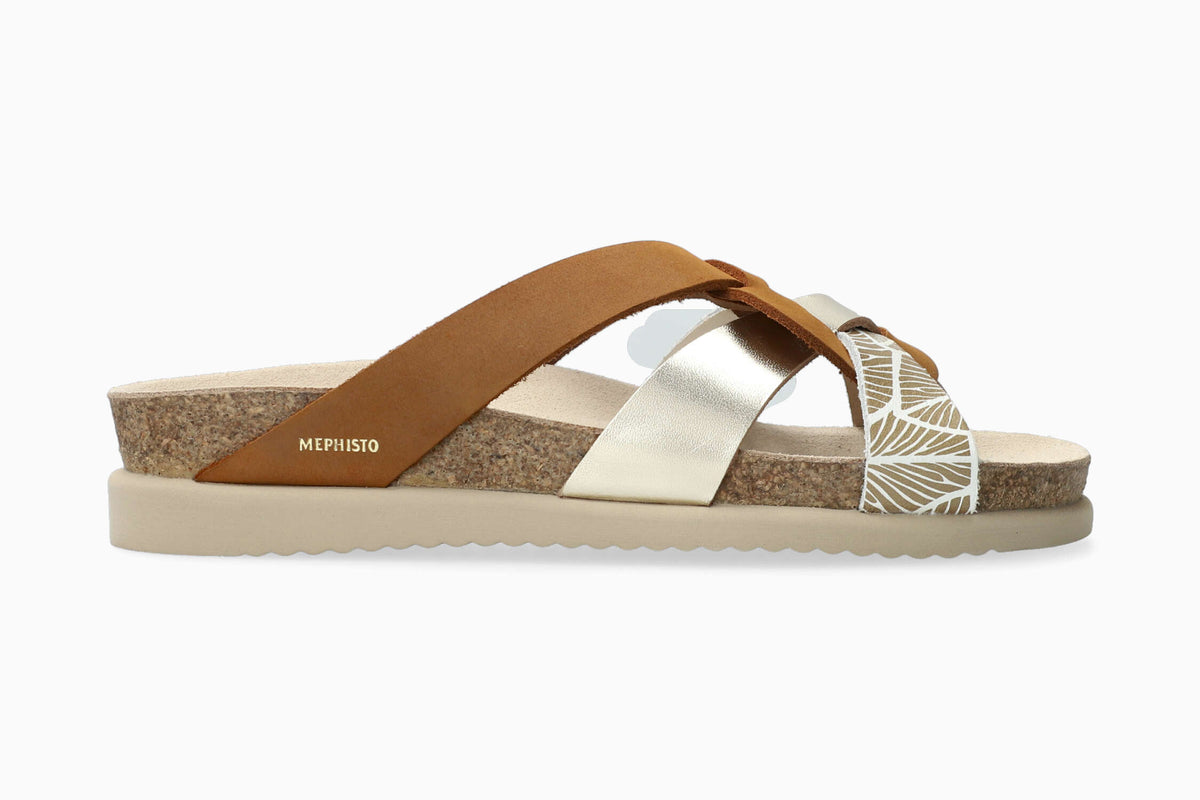 Mephisto Halix | Women Cork Sandals Beige Leather Nubuck  display picture 2