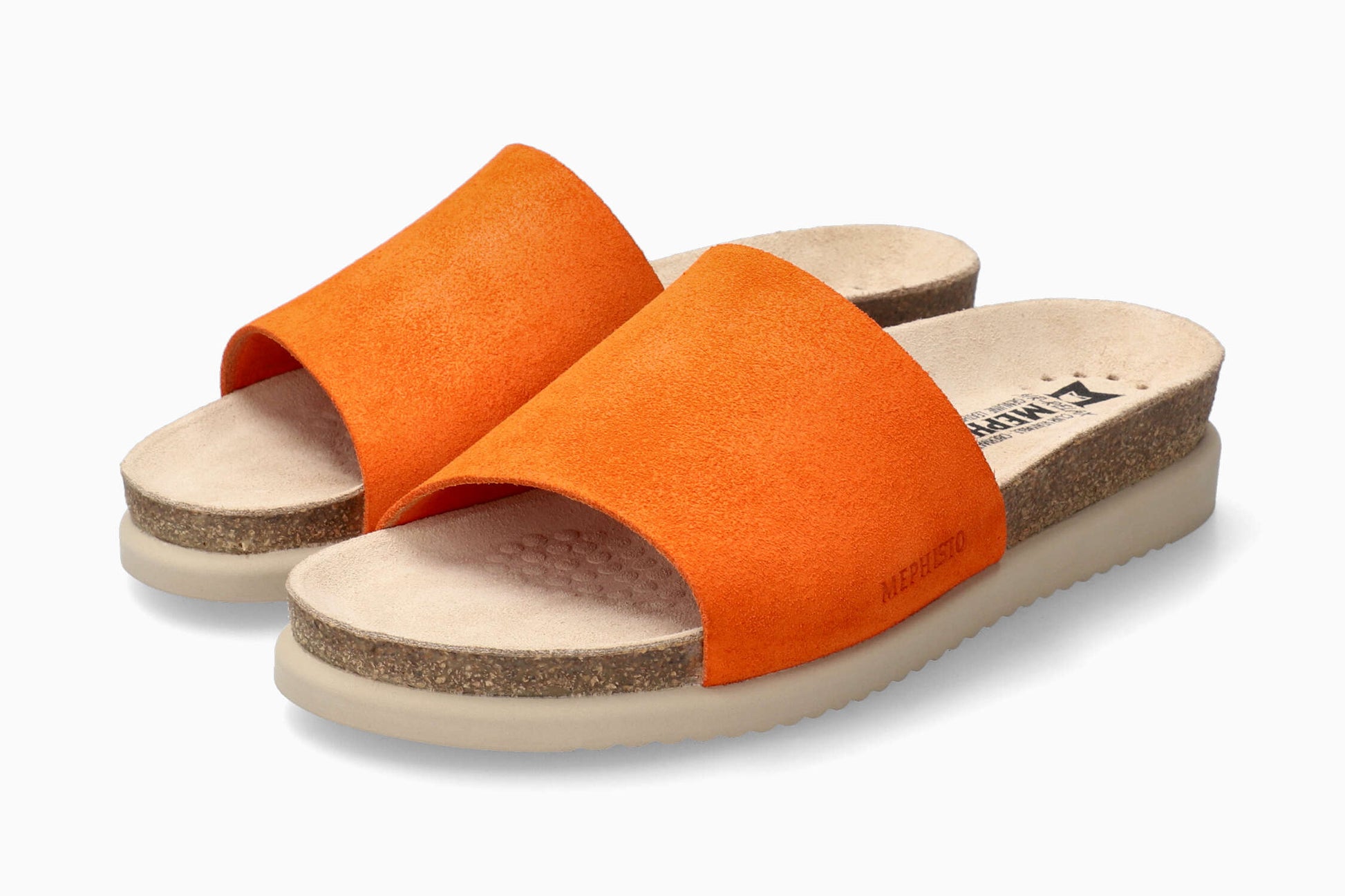 Velvet Burnt Orange Suede Pumps Mephisto Hanik Women Cork Sandals