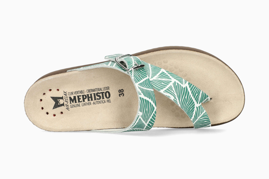 Mephisto Women's Sandal Helen Brights Green Panama Top