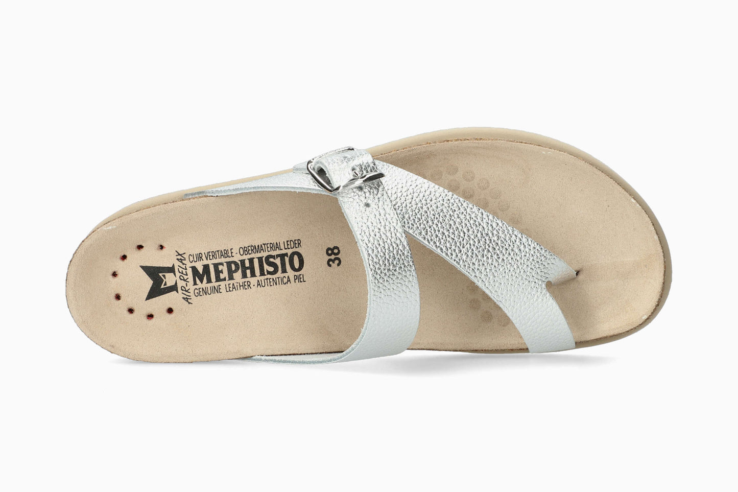 Mephisto Women's Sandal Helen Metallics Silver Bahia Top