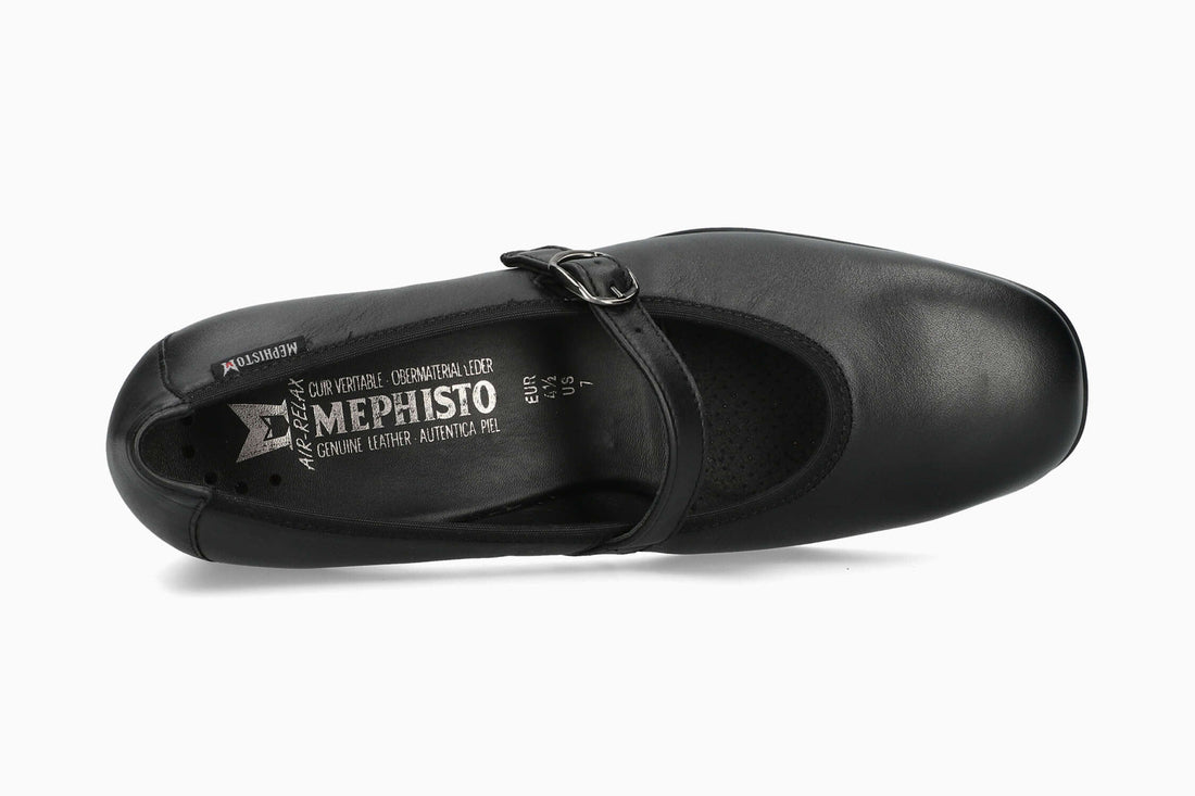 Mephisto Women's Heeled Ballerina Flat Joselina Black Top