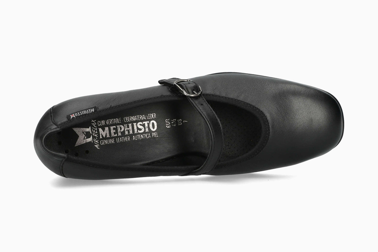 Mephisto Women's Heeled Ballerina Flat Joselina Black Top