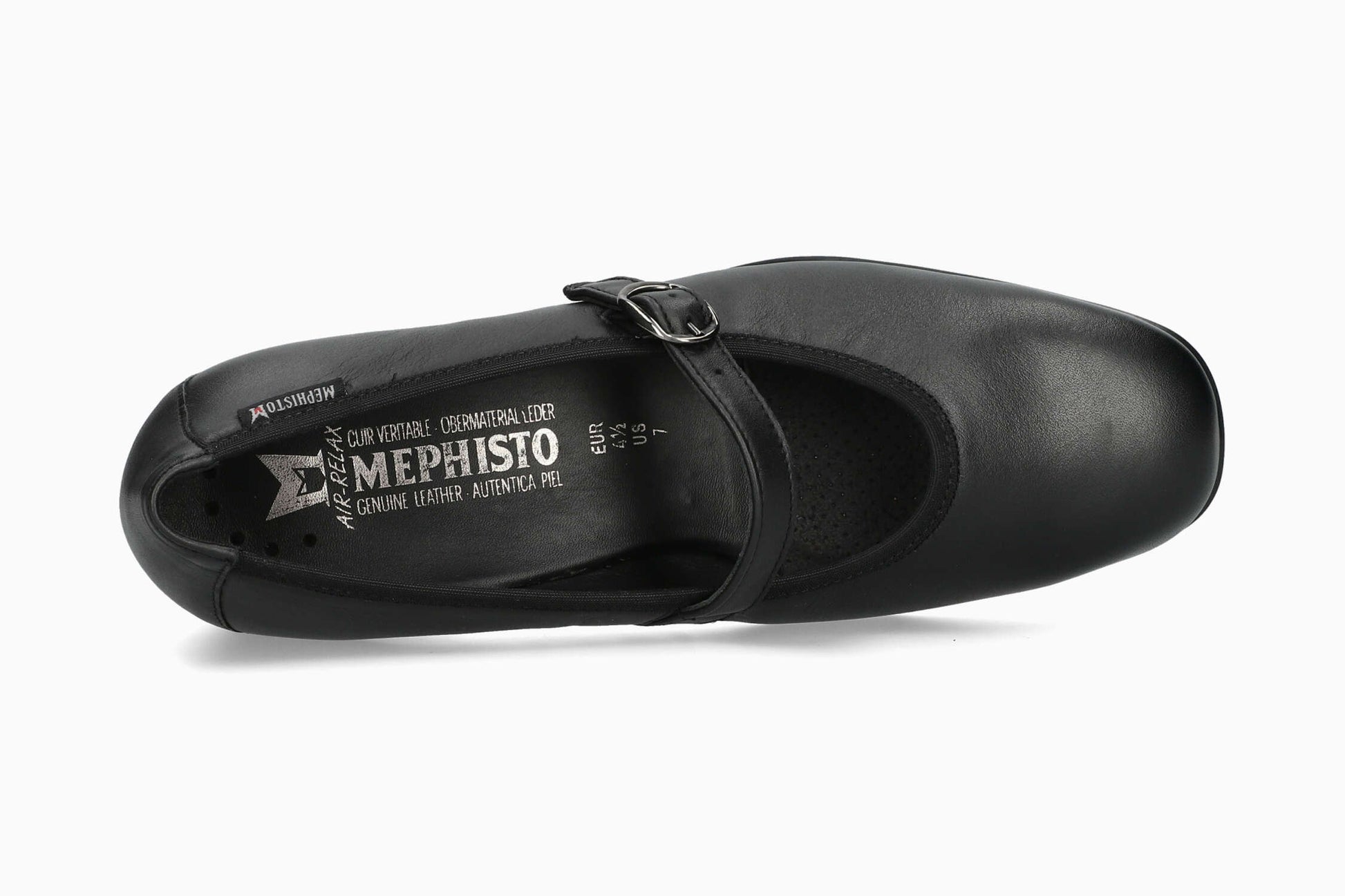 Mephisto Women's Heeled Ballerina Flat Joselina Black Top