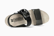 Mephisto Women's Wedge Sandal Leandre Grey Havana Top