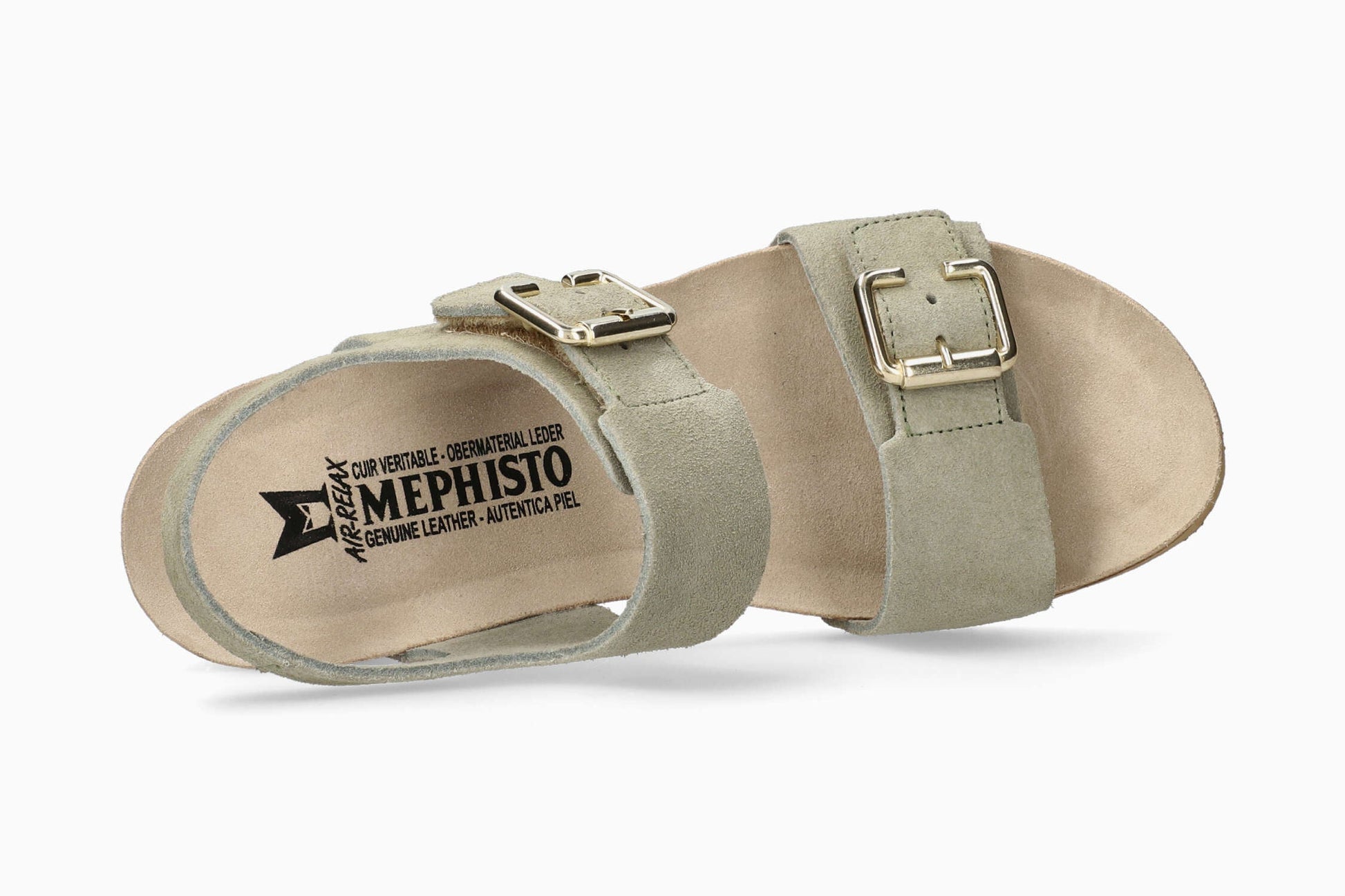 Lissandra Mephisto Women's Wedge Sandals Light Khaki Top