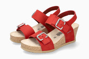Lissandra Mephisto Women's Wedge Sandals Scarlet Full Pair