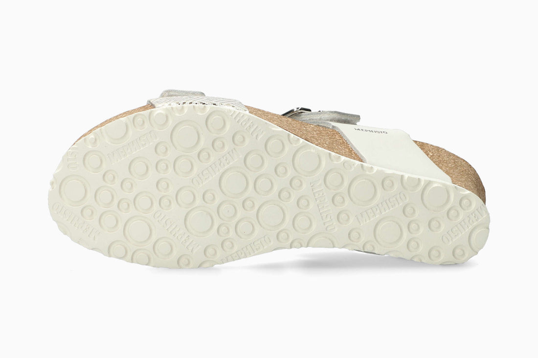 Mephisto Women's Wedge Sandal Lissandra White/Silver Sole