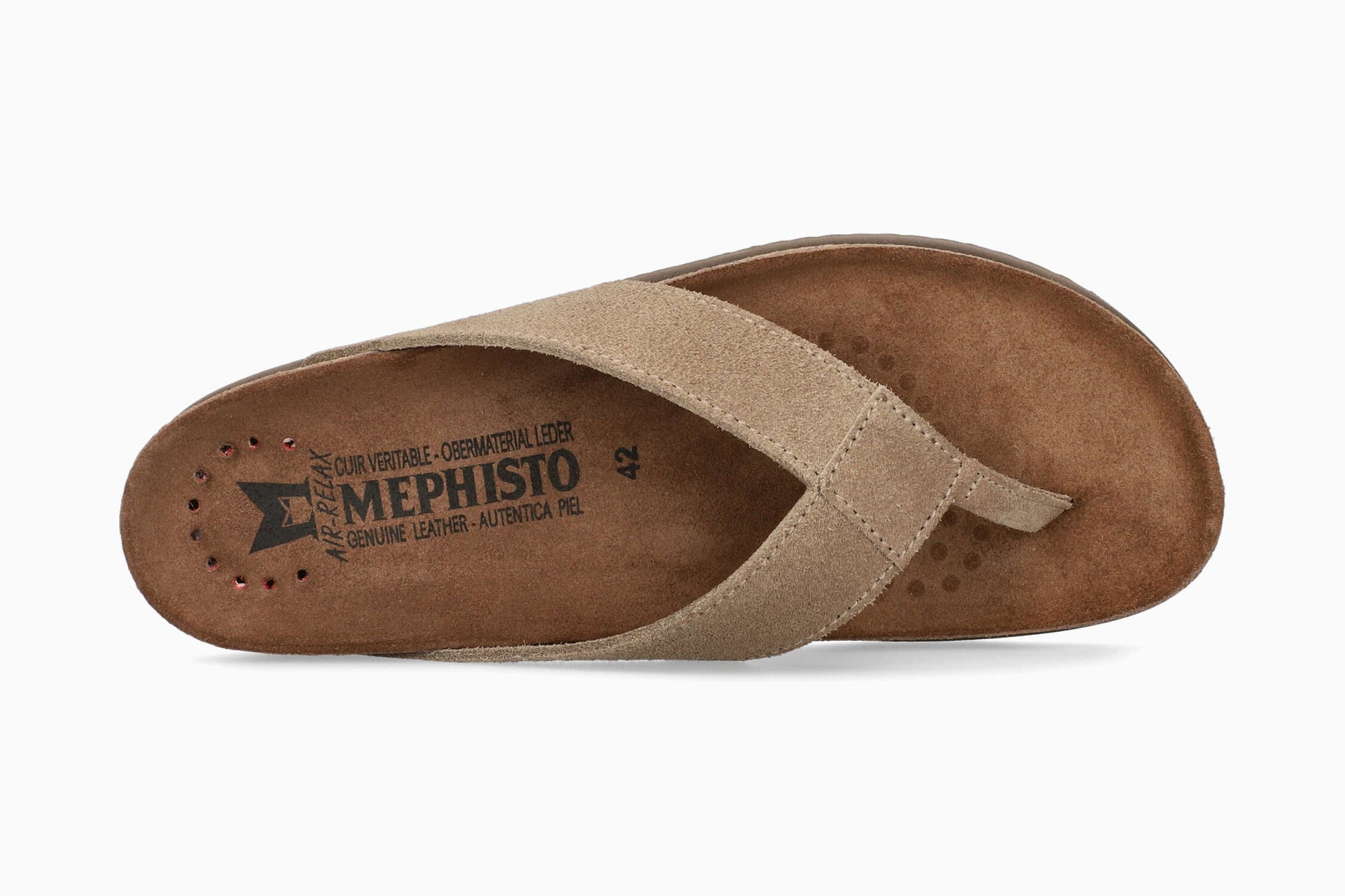Mephisto Natalio Men's Cork Sandal Warm Grey Top