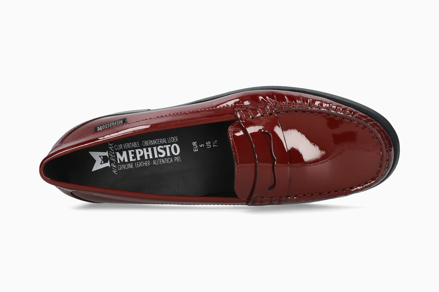 Mephisto Women's Loafers Neda Oxblood Patent Top