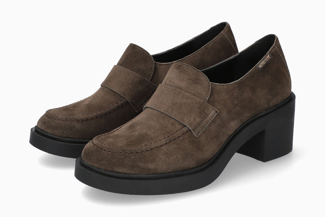 Pamelia Mephisto Women's Slip Ons Dark Brown Side