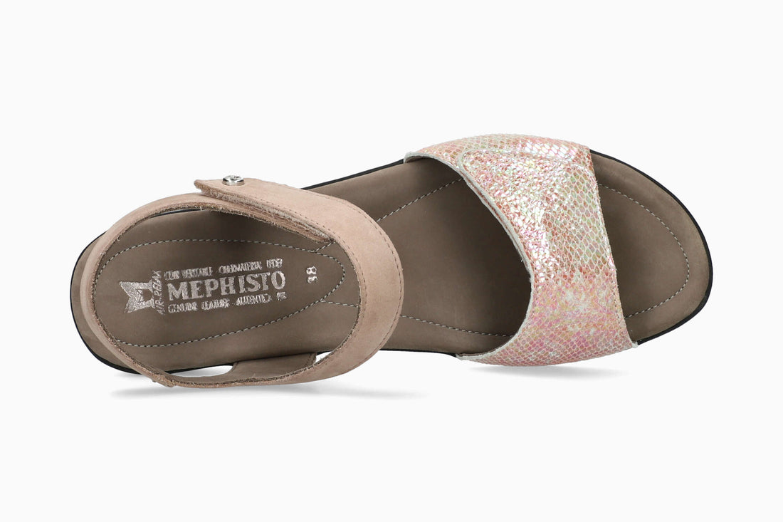 Mephisto Women's Sandal Pattie Light Taupe Rose Top