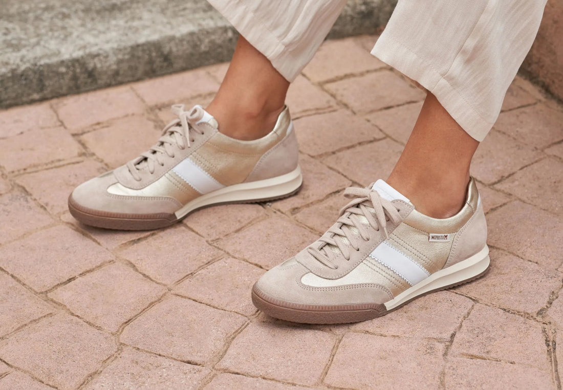 Mephisto Women's Sneaker Witney Light Sand Gold Lifestyle