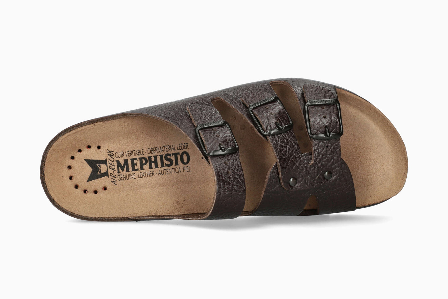 Mephisto Zach Fit Men's Sandal Dark Brown Top