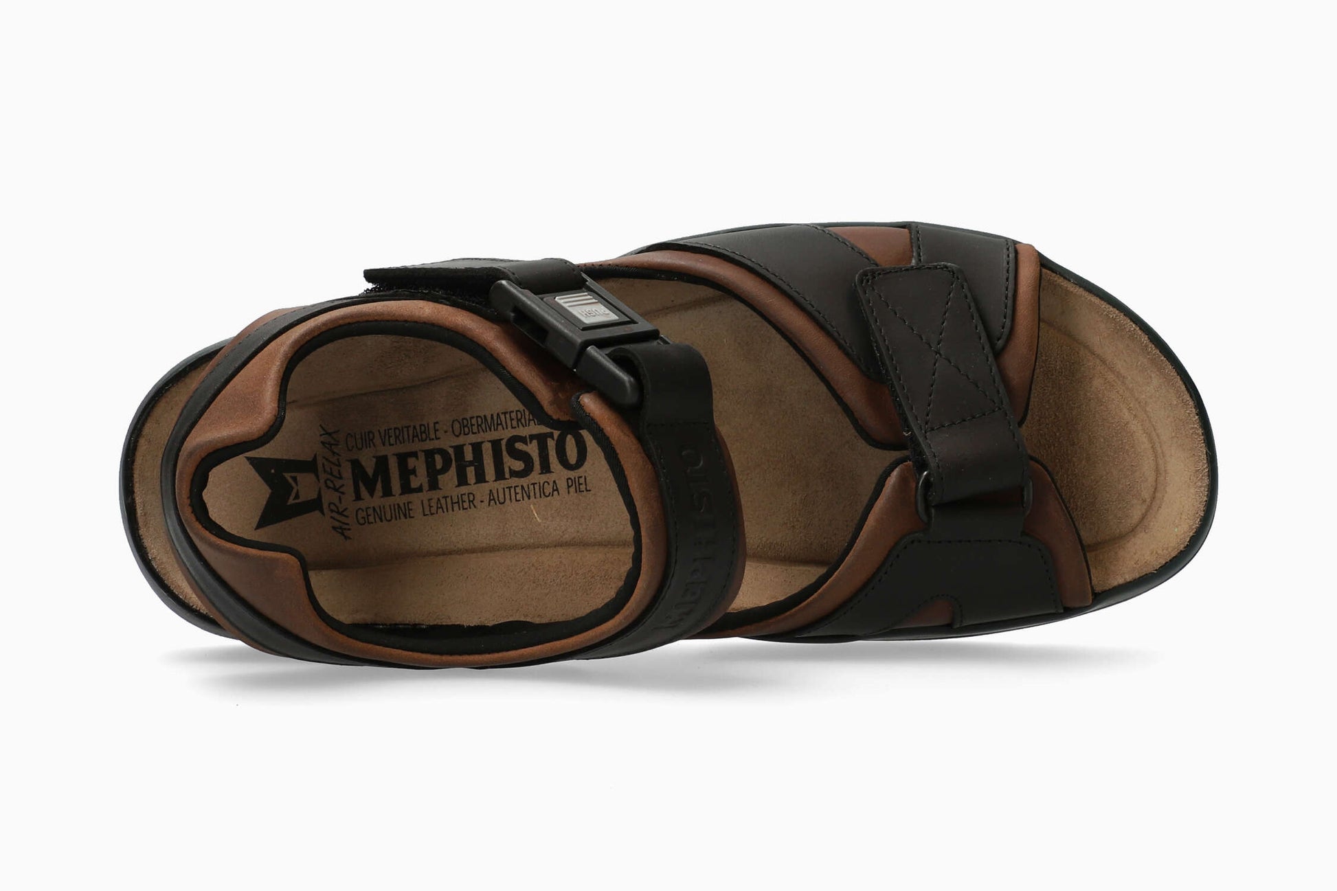 Mephisto Men's Sandals Shark Dark Brown Top