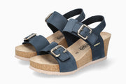 Lissandra Mephisto Women's Wedge Sandals Navy Full Pair