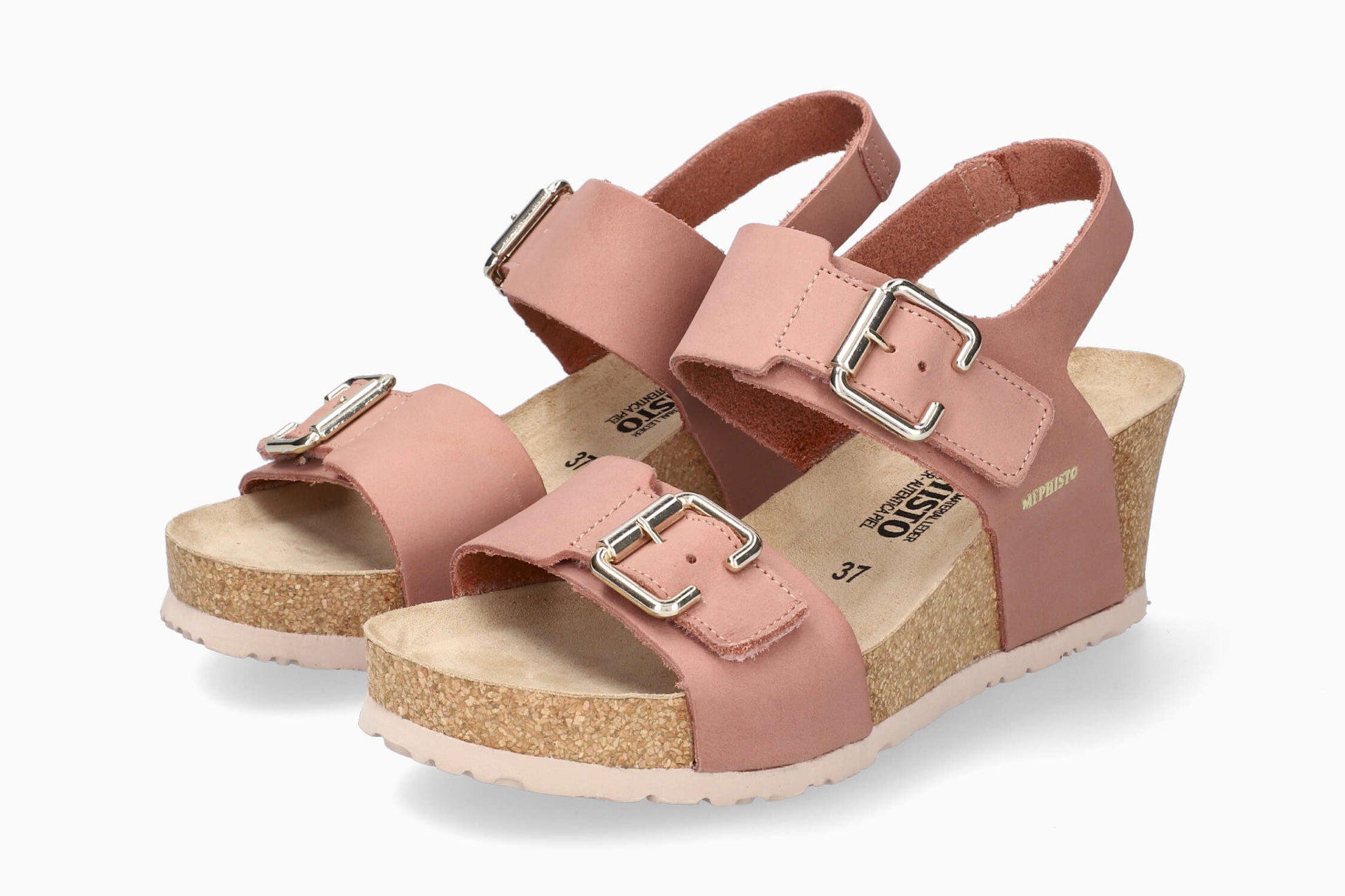 Lissandra Mephisto Women's Wedge Sandals Old Pink Full Pair