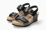 Lissandra Mephisto Women's Wedge Sandals Black Full Pair