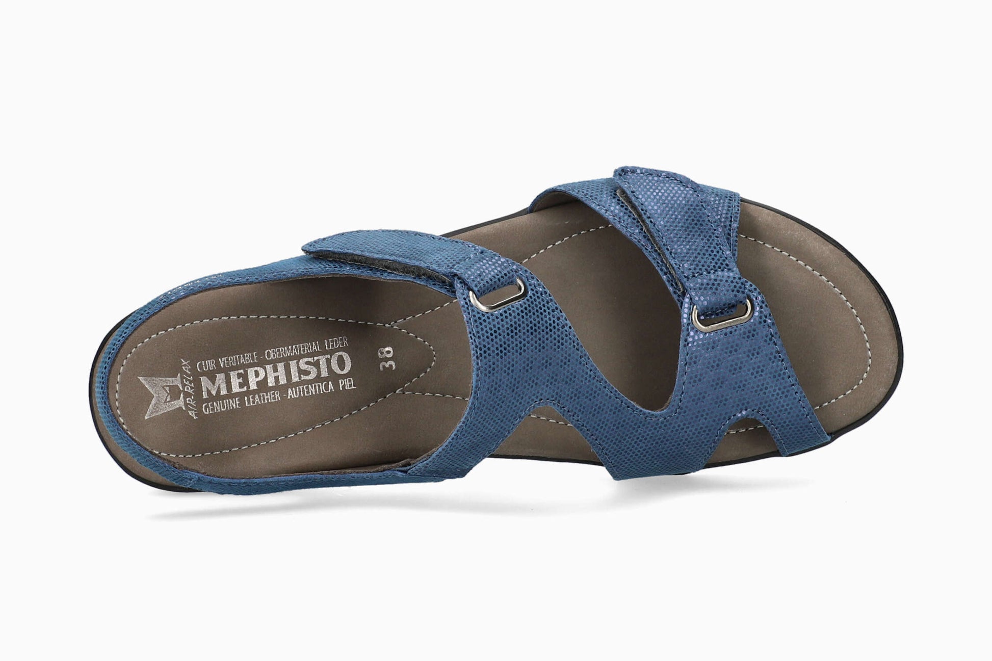 Mephisto Paris Women's Sandal Jeans Blue Top