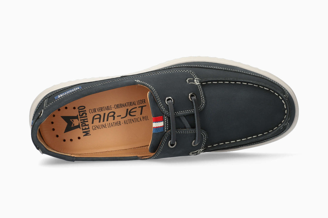 Mephisto Trevis Boat Shoe Night Blue Top