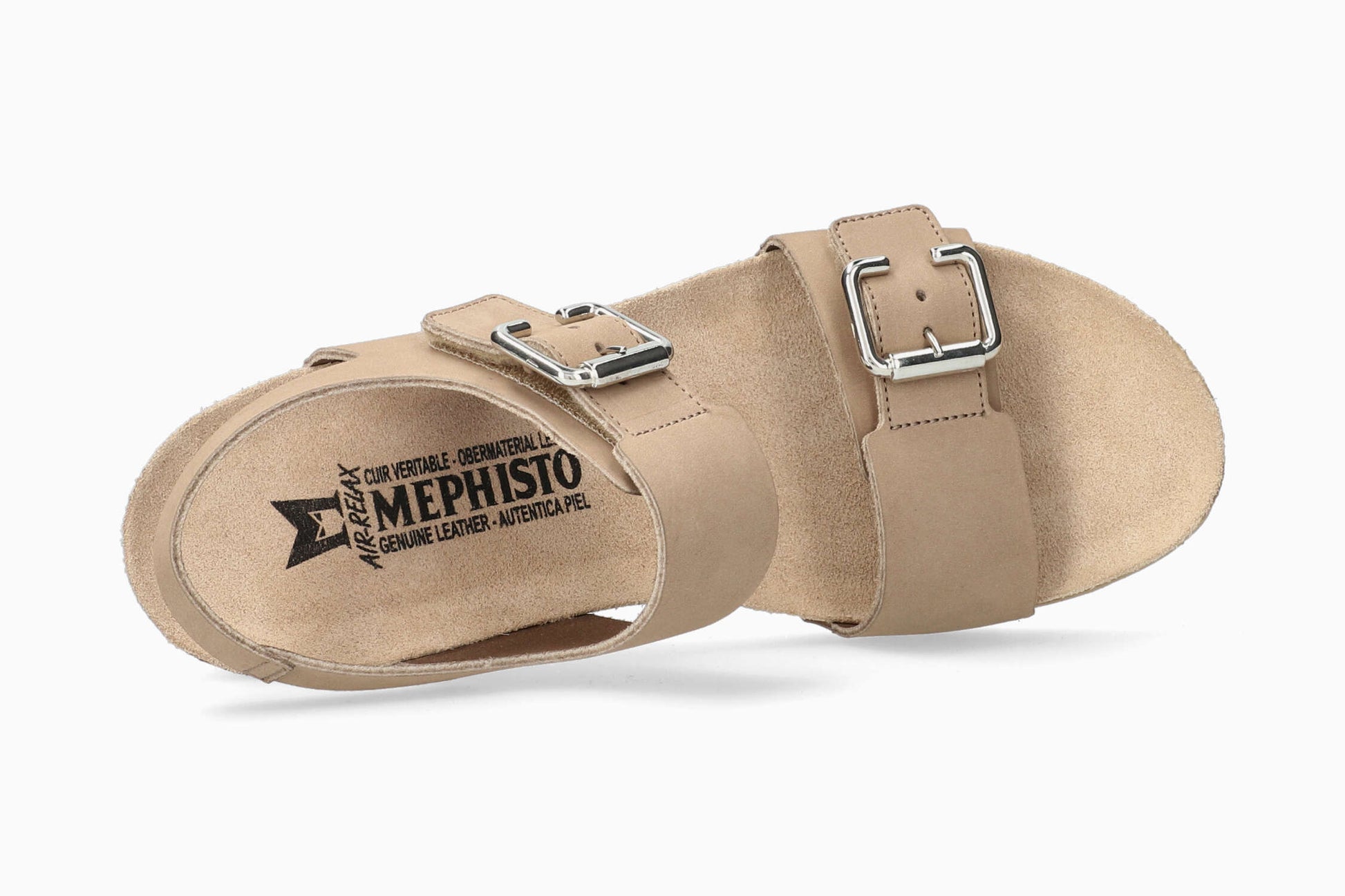 Lissandra Mephisto Women's Wedge Sandals Light Taupe Top