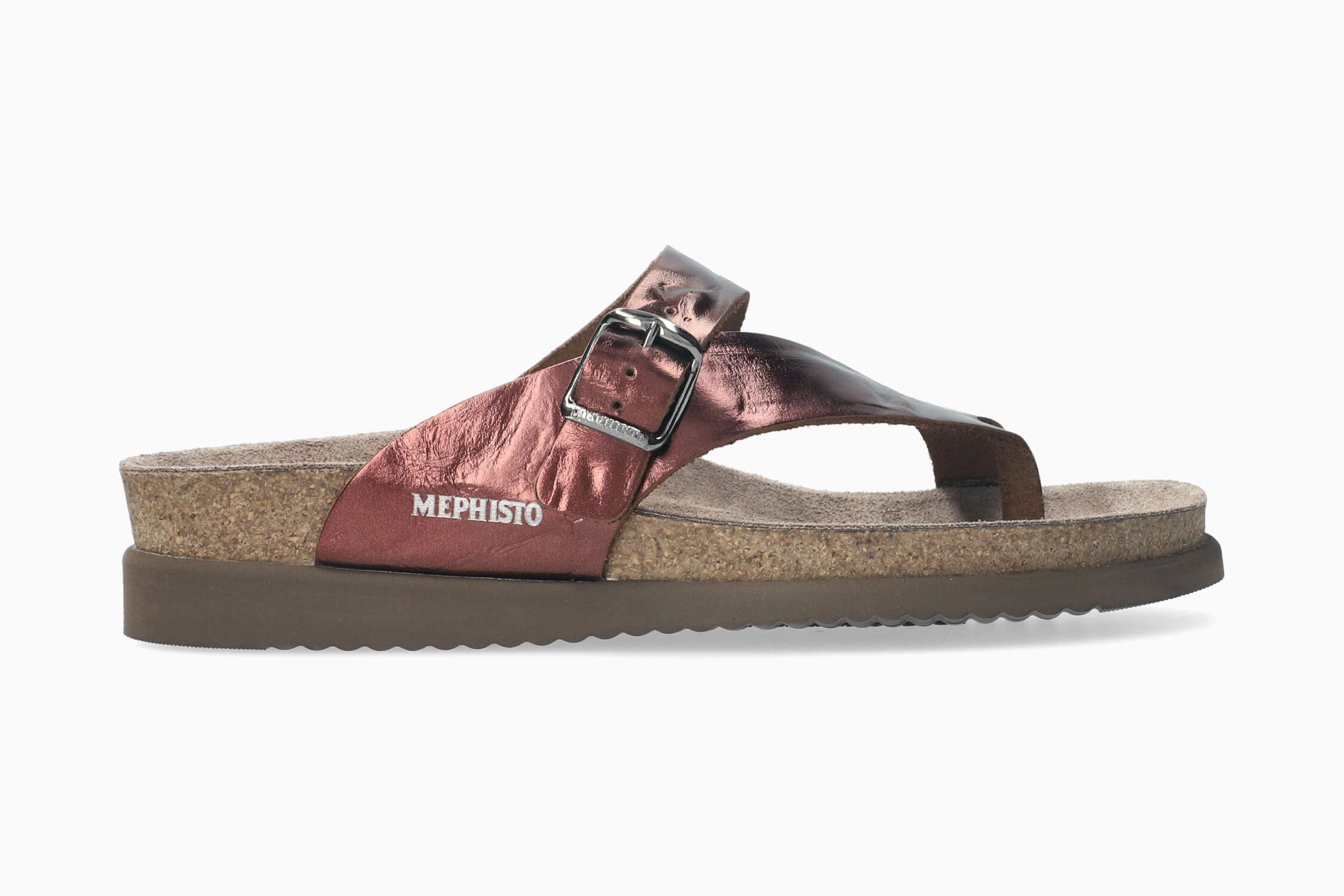 Mephisto Women's Helen EU 36 US 6 Brown 2024 Leather Slip On Thong Cork Sandals