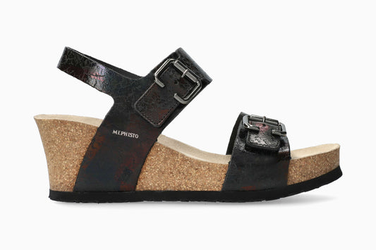 Lissandra Mephisto Women's Wedge Sandals Dark Grey
